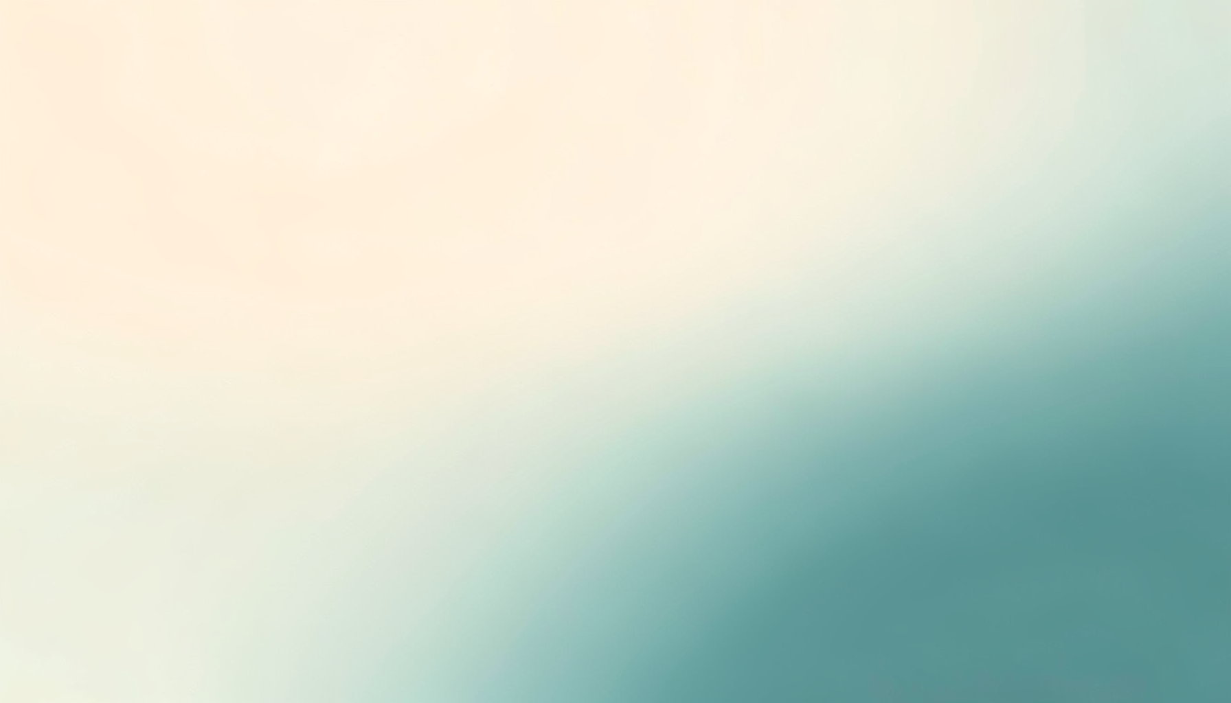 Soft gradient blend of warm cream and muted teal, abstract and airy with no distinct shapes, evoking a clean editorial mood.