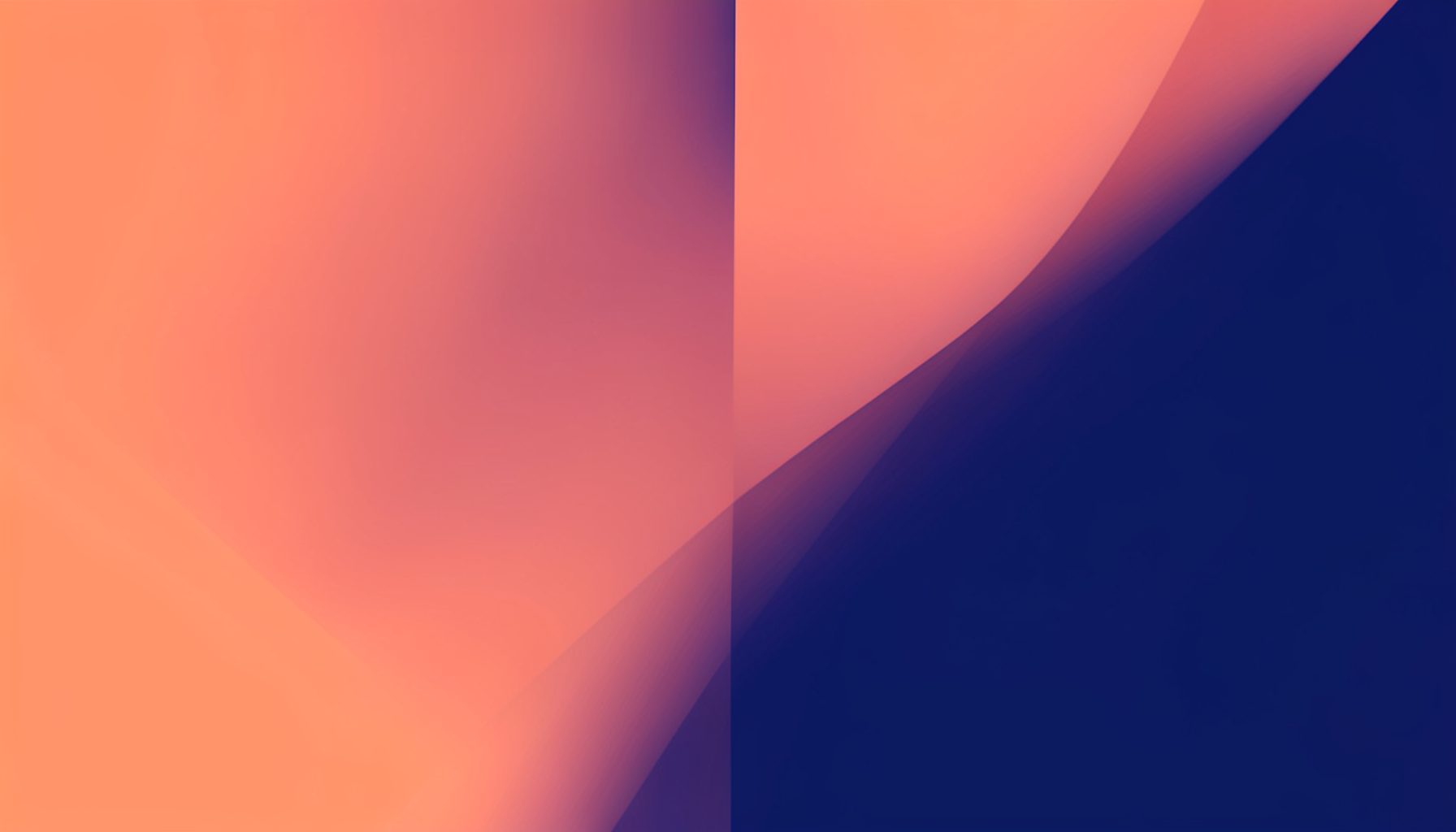 Abstract gradient blending warm coral and deep indigo, with a subtle geometric split suggesting a flip or transition