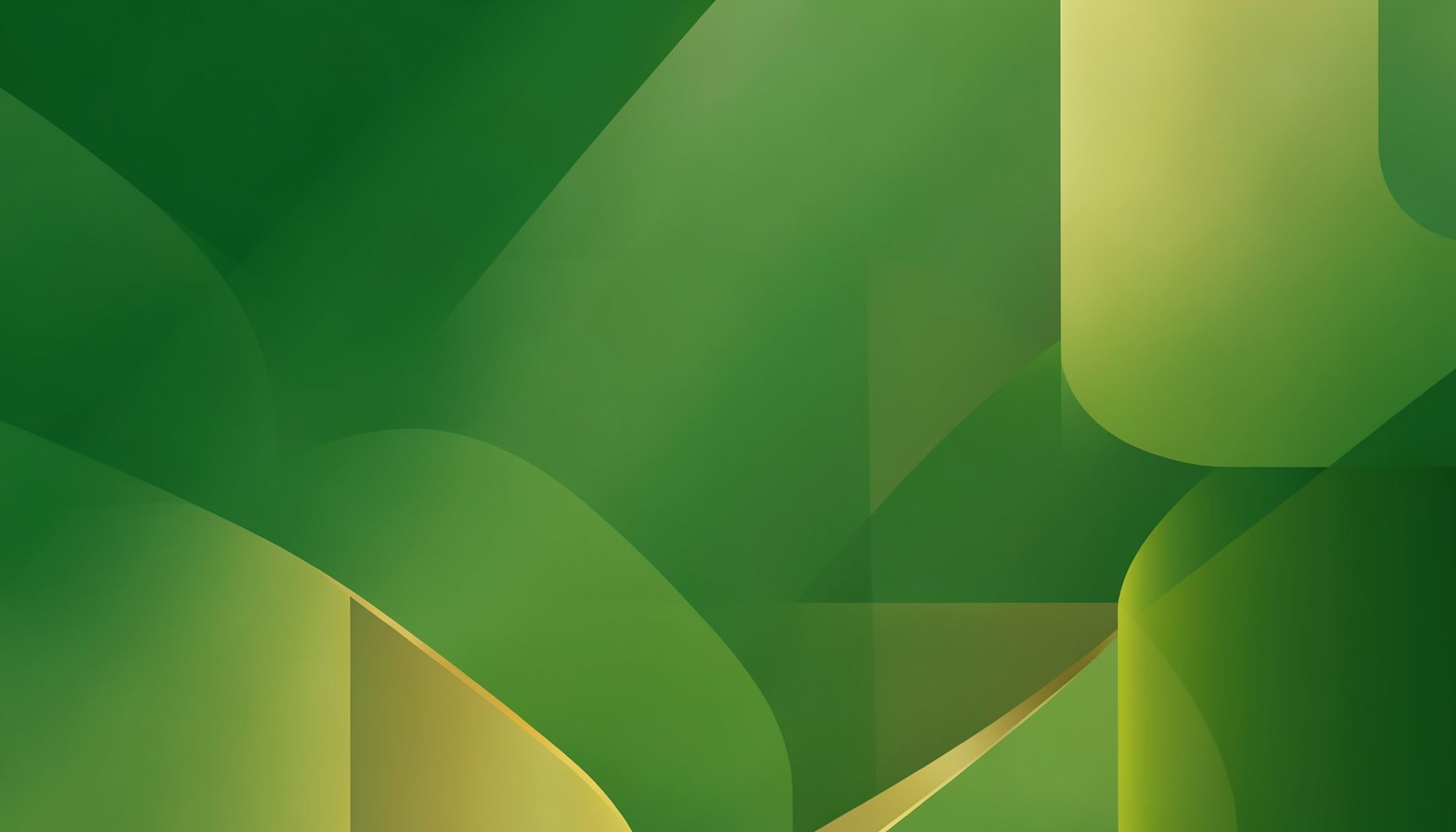 Forest green and gold gradient with structured geometric blocks suggesting financial stability