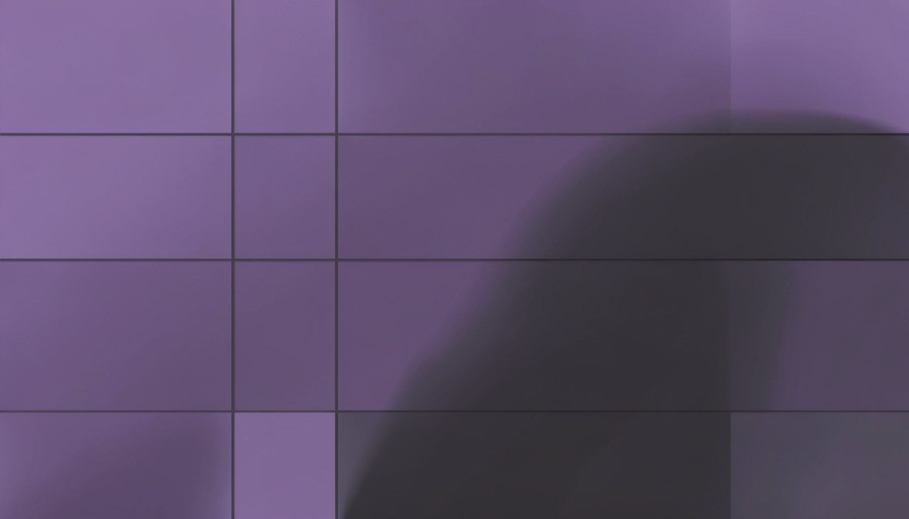 Muted violet and charcoal abstract composition with grid-like divisions, evoking image galleries and media displays.