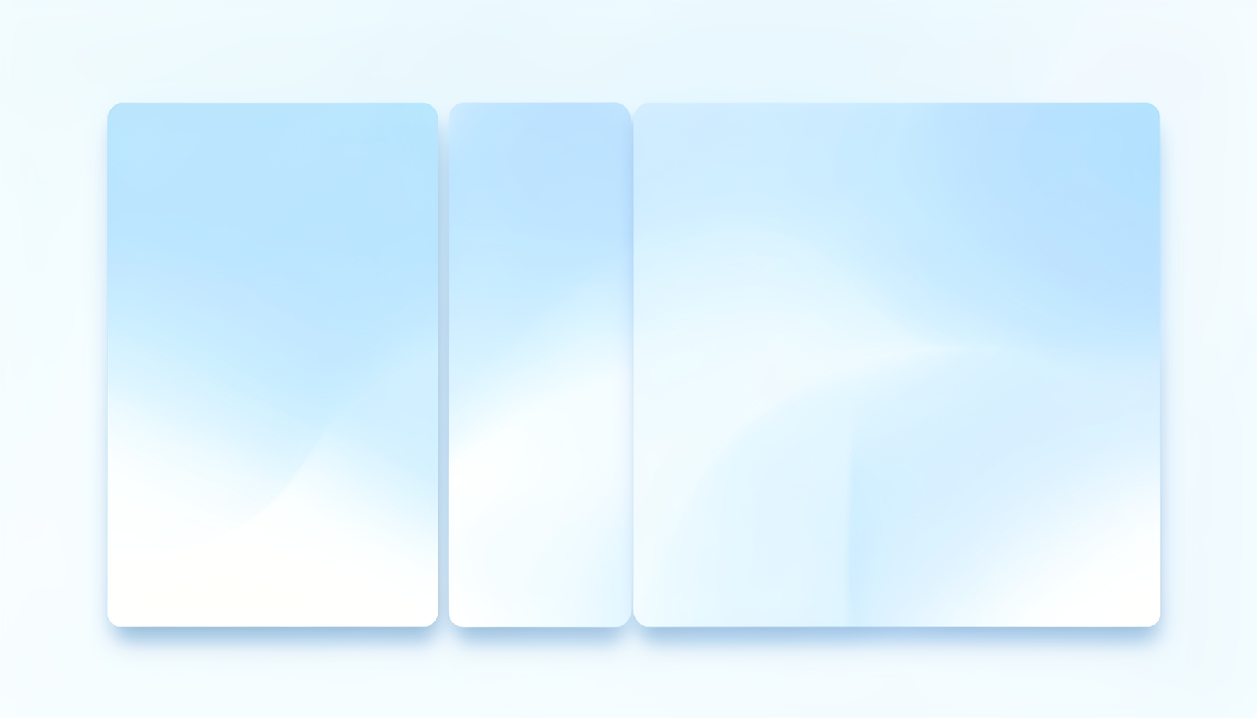 Soft pastel blue and white gradient with clean card-like blocks, representing pre-built templates and quick-start layouts.