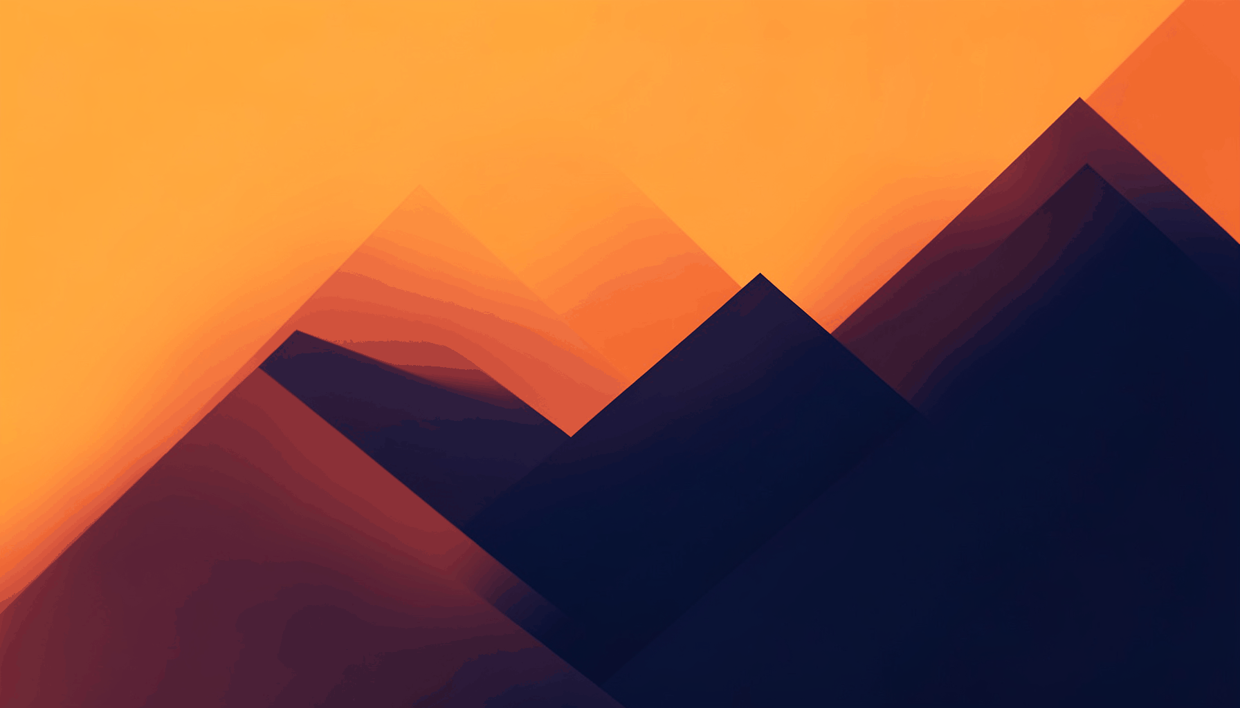 Warm orange and deep navy abstract gradient with upward-trending geometric shapes, suggesting growth and marketing.